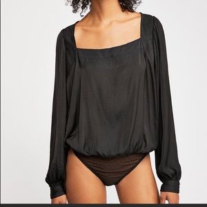 Free People Dream of You Bodysuit Black